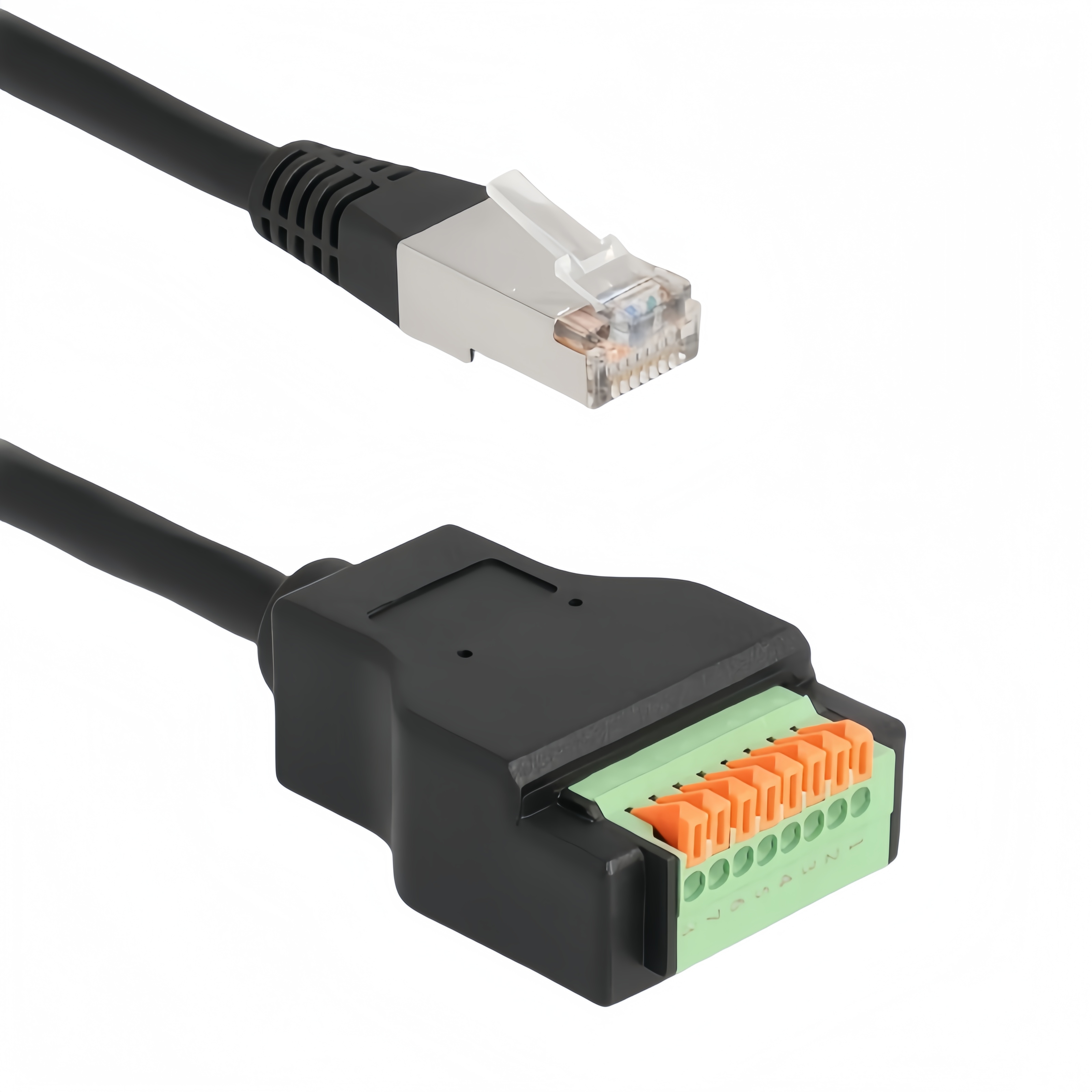 RJ45 Terminal Block Adapter with Push-Button Cat5e STP Cable | PINOWELL